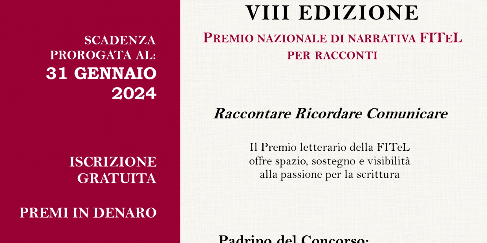 Storie Inaspettate: Scadenza Prorogata Al 31 Gennaio 2024 | CRALT Magazine